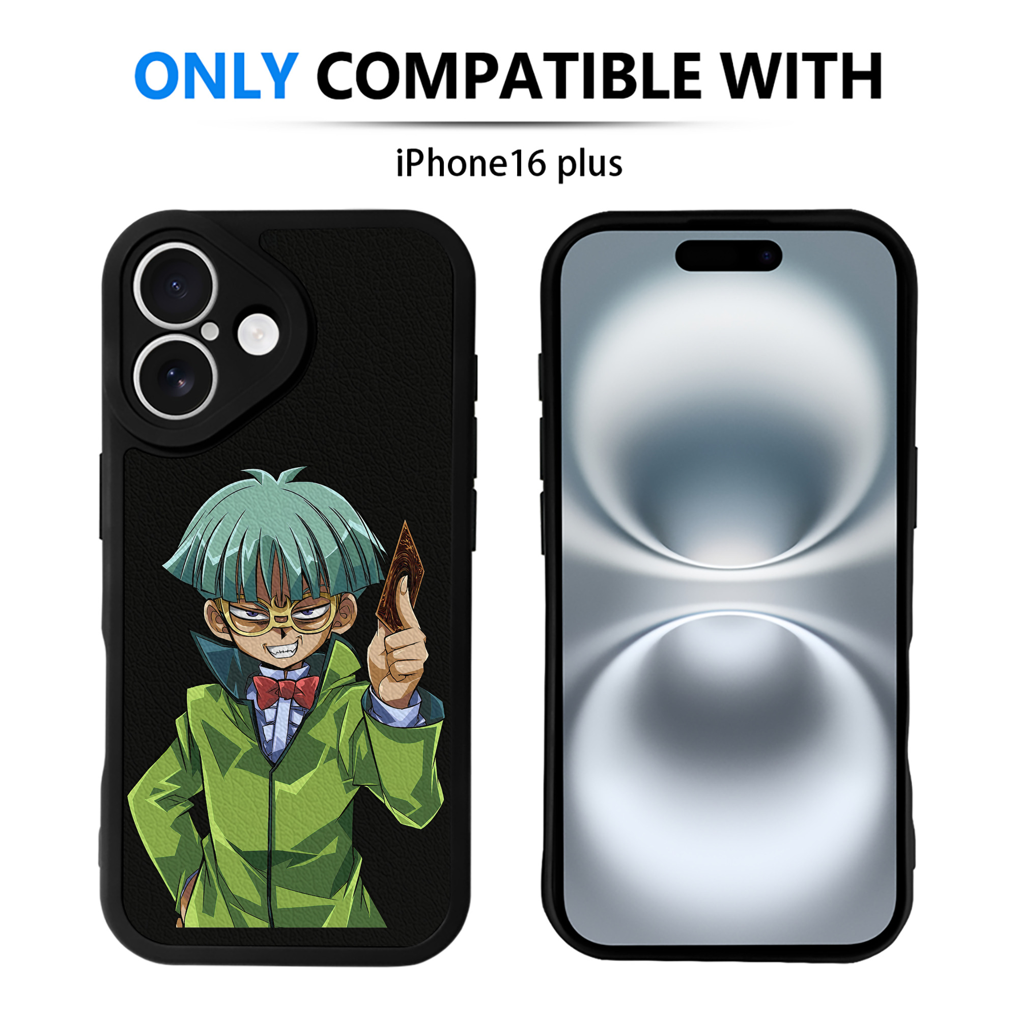 （画像用） 遊☆戯☆王 Yu-Gi-Oh! 【iPhone 16シリーズ対応】シリコンスマホケース（レザー調） 材質：シリコン